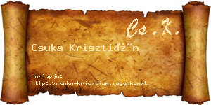 Csuka Krisztián névjegykártya